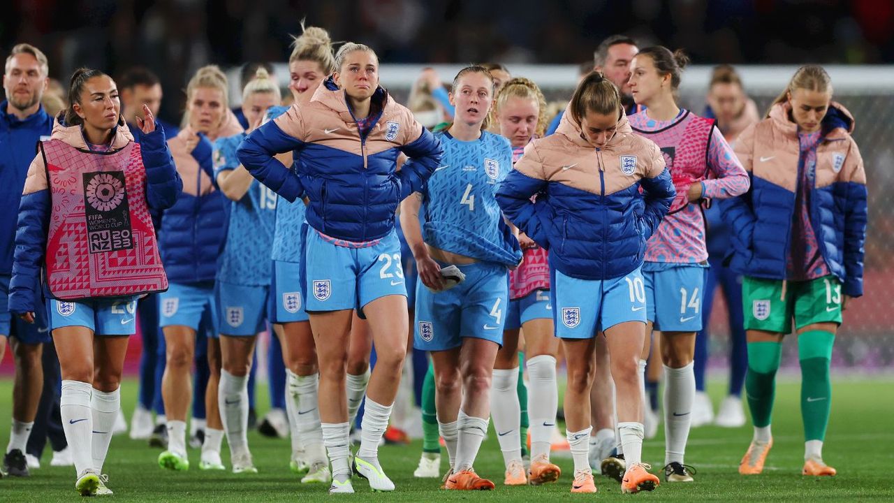 England’s players were left heartbroken after losing the final against Spain 