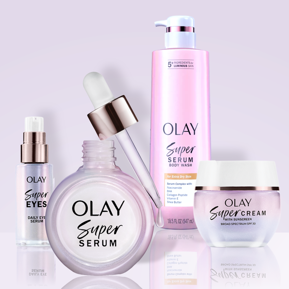 Products in the Olay Super Collection.