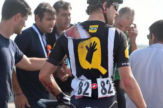 Theo Bos (MTN-Qhubeka) crashed at the same time as Tom Boonen (Etixx-QuickStep) and abandoned the Abu Dhabi Tour