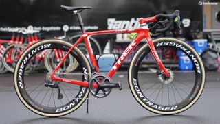 John Degenkolb won Paris-Roubaix in 2015 on a 2014 Giant Defy. This year, he's racing on a current Trek Domane but with a just-released Ultegra RX clutch derailleur
