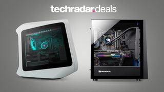 deals image: Dell Alienware Aurora and iBuyPower gaming PC on grey background