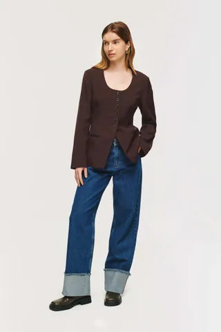 ALIGNE, Daphne Scoop Long Waisted Blazer