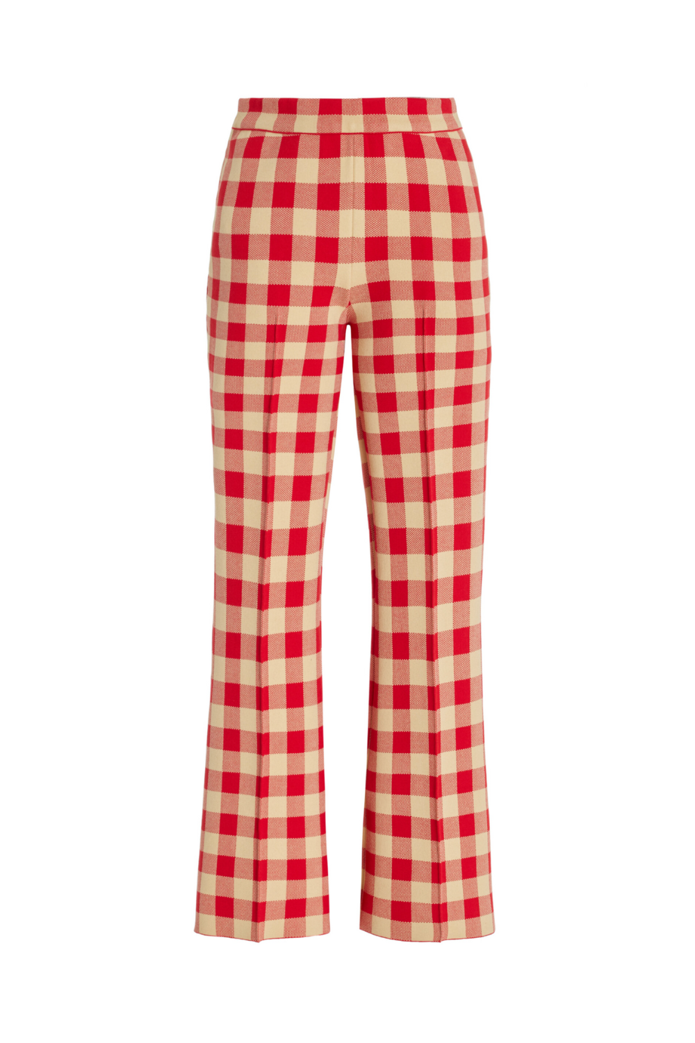 High Sport, Exclusive Kick Gingham Stretch-Cotton Knit Cropped Flared Pants