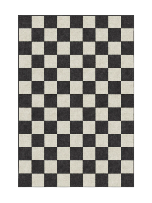 Jaque Checkered Black Rug, 6' x 9'