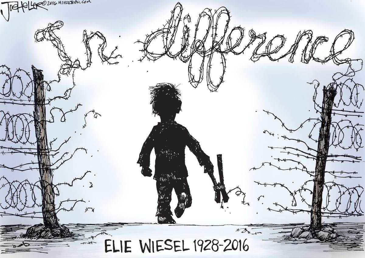 Editorial cartoon U.S. Elie Wiesel memorial | The Week