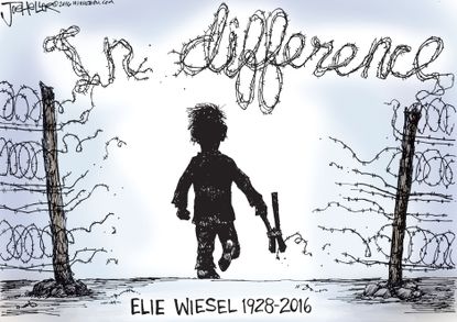 Editorial cartoon U.S. Elie Wiesel memorial