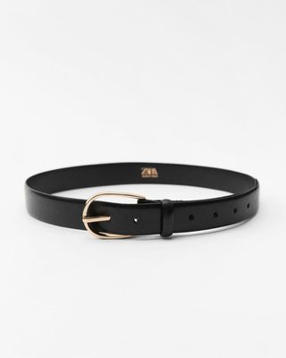 Zara Black/Gold Leather Belt