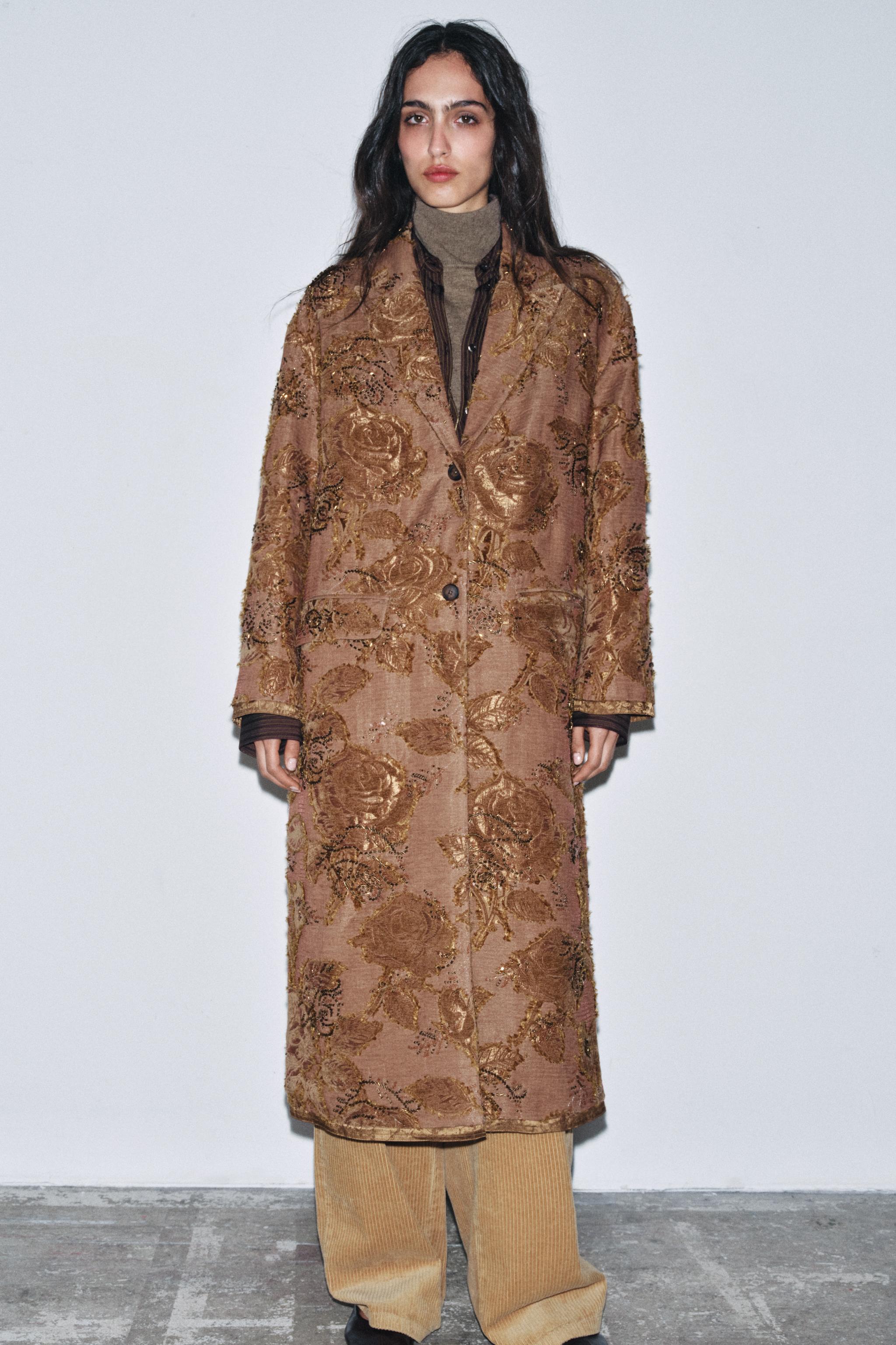 Embroidered Long Coat Zw Collection Limited Edition