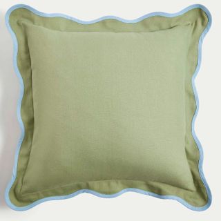 M&S Pure Cotton Scallop Trim Cushion