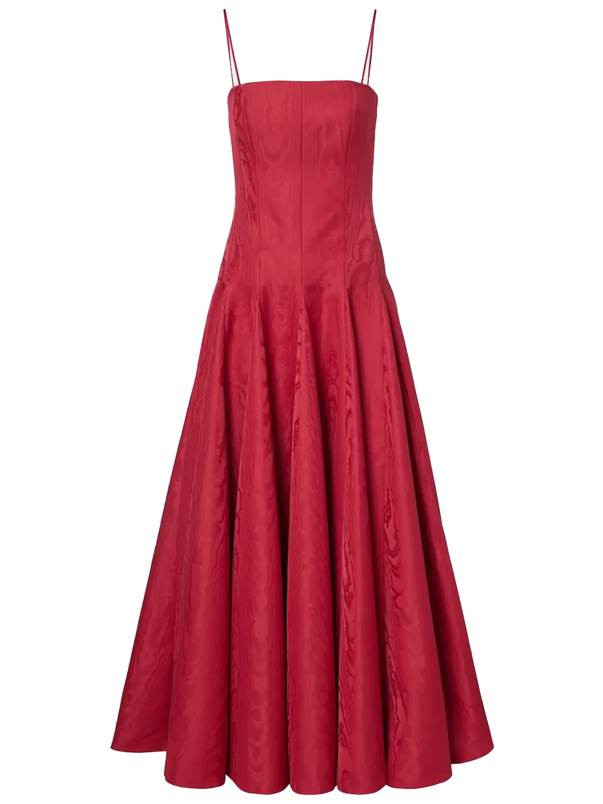 Gracia Pleated Moiré Mikado Bustier Dress in Red - Emilia Wickstead