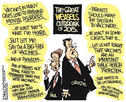 
Political cartoon U.S. Christie v. Paul