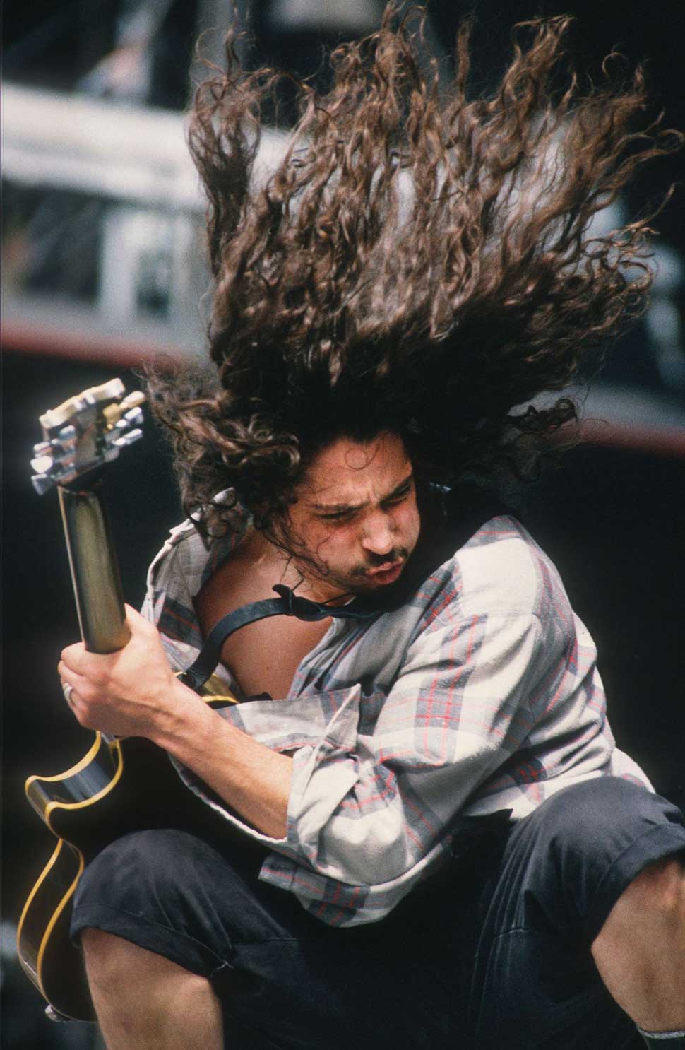 Chris Cornell onstage at Feyenoord Stadion (De Kuip), Rotterdam, Netherlands, 23rd June 1992