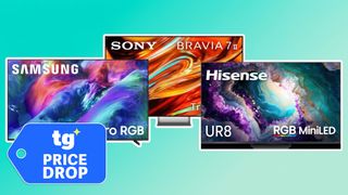 Collage of RGB TVs on sale at Best Buy