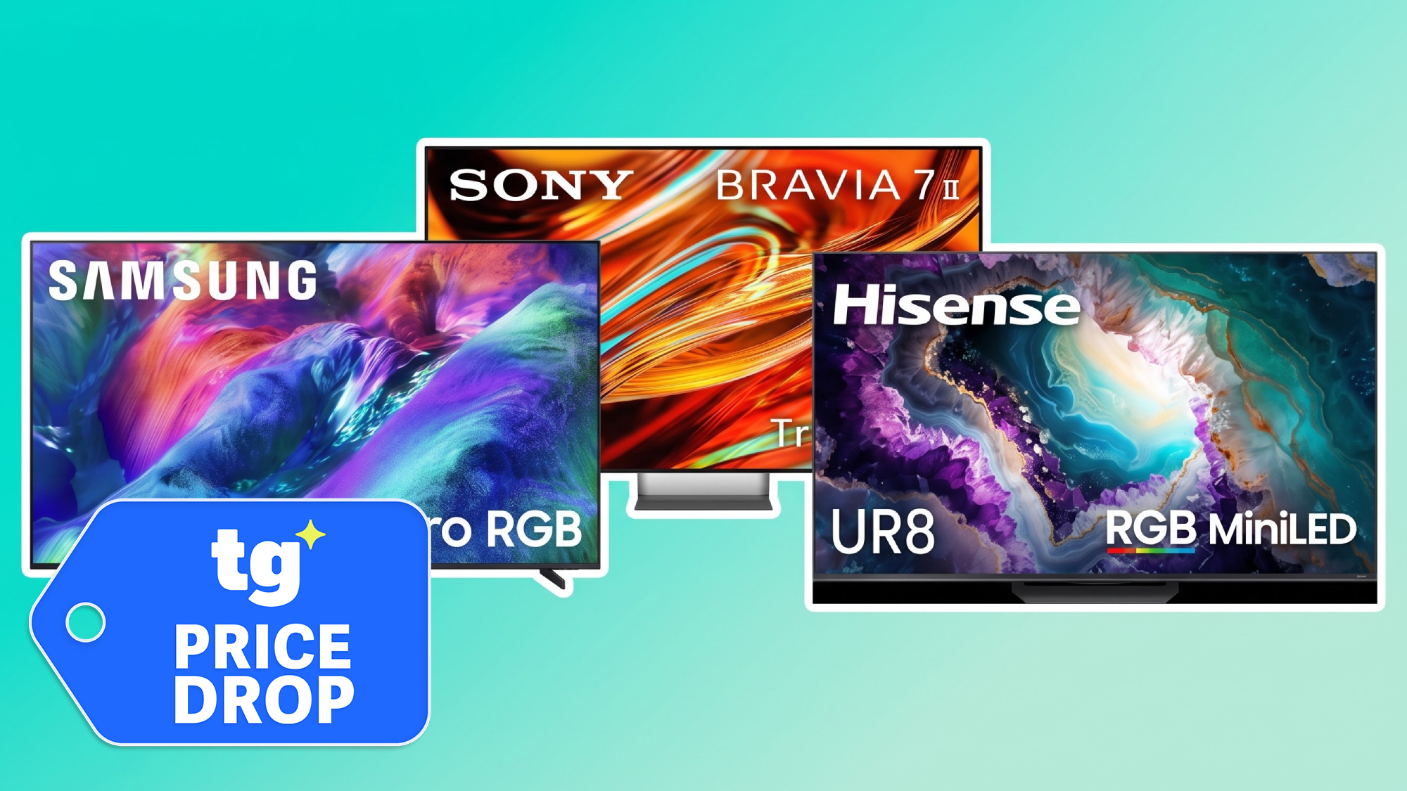 Collage of RGB TVs on sale at Best Buy
