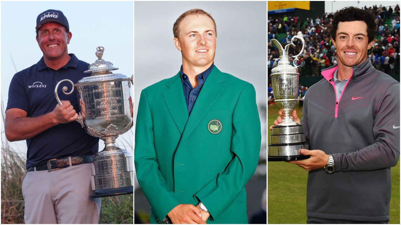 Phil Mickelson, Jordan Spieth and Rory McIlroy are one short of a career Grand Slam