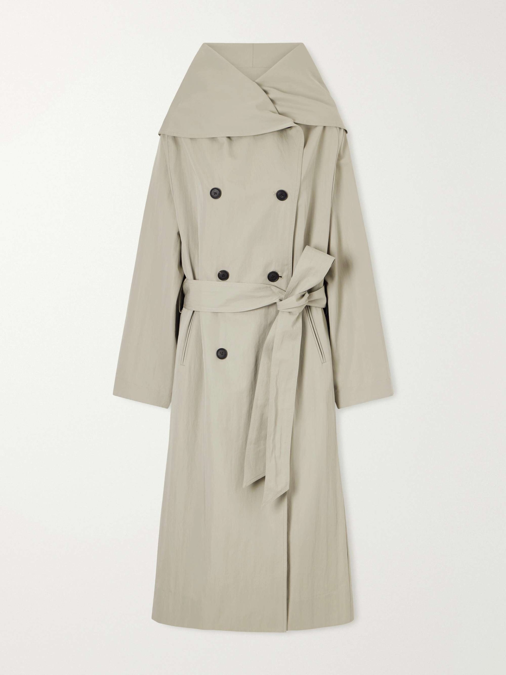 Dorothy Double-Breasted Belted Cotton-Blend Trench Coat