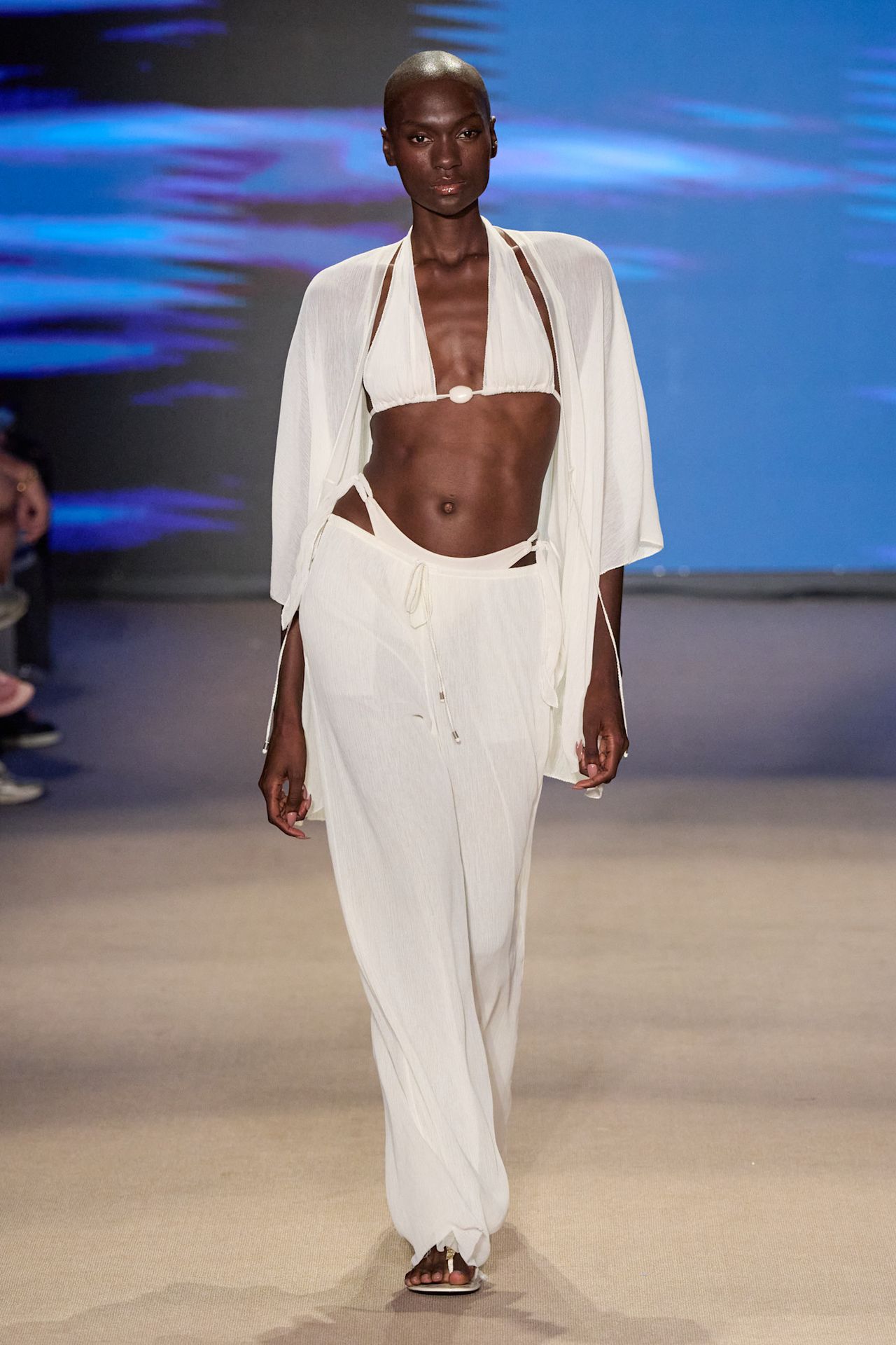 Shan model on the runway during Paraiso Miami Swim Week 2026.