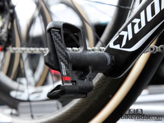 While many riders were on Look's newer K&eacute;O Blade 2 pedals, Tom Boonen (Omega Pharma-QuickStep) opted for the original version