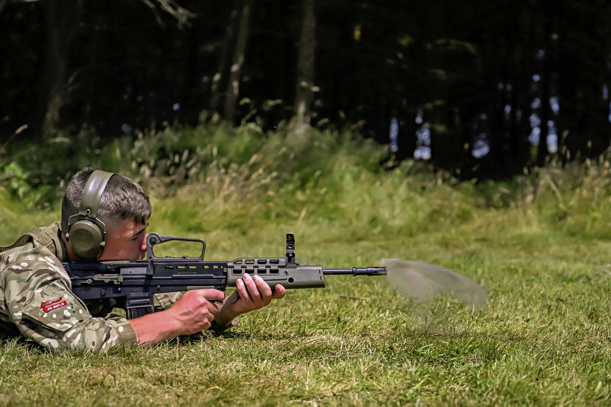 Bullet being fired from gun