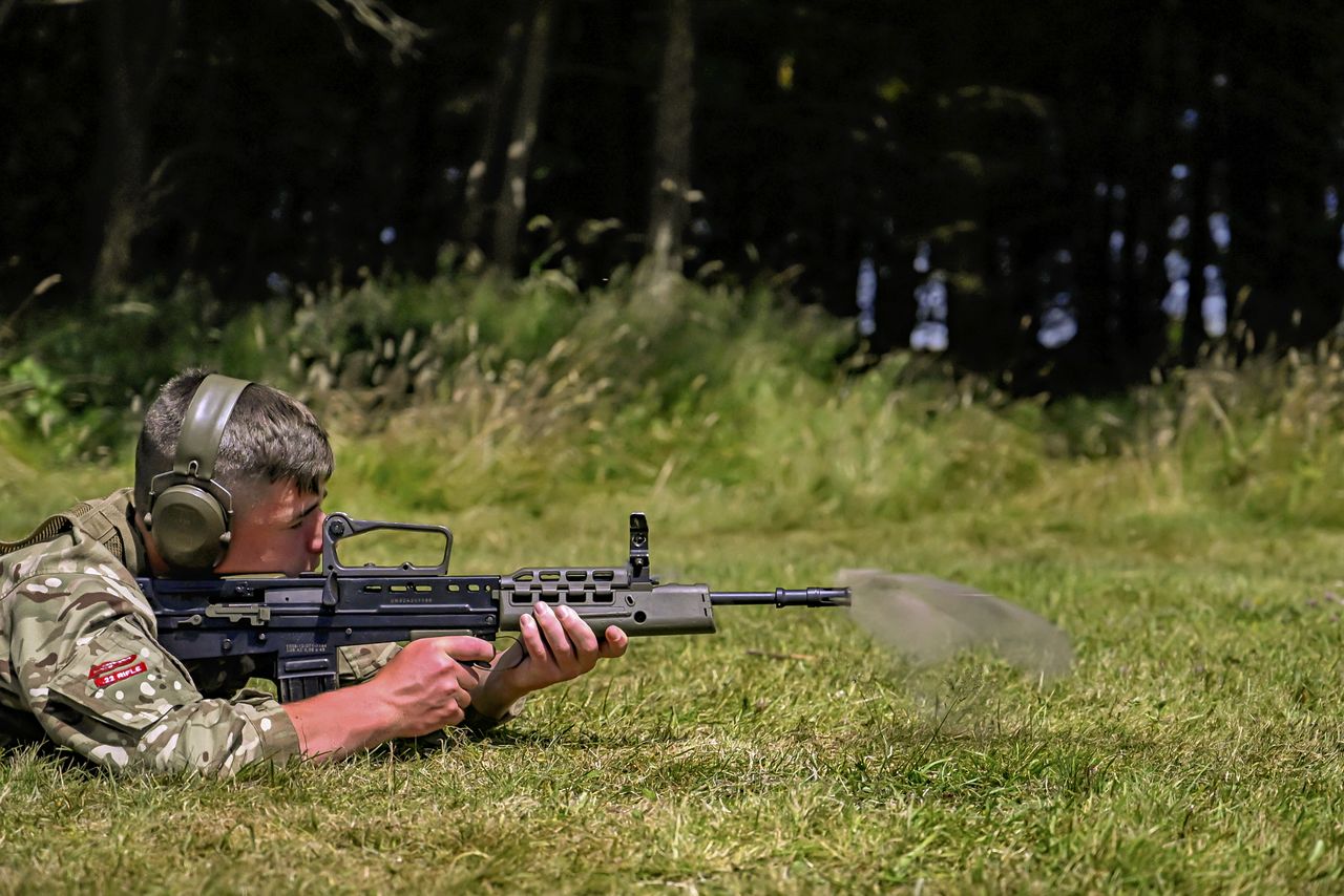 Bullet being fired from gun