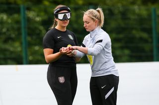 Lauren Asquith working with the squad at St George’s Park (FA Handout/PA)