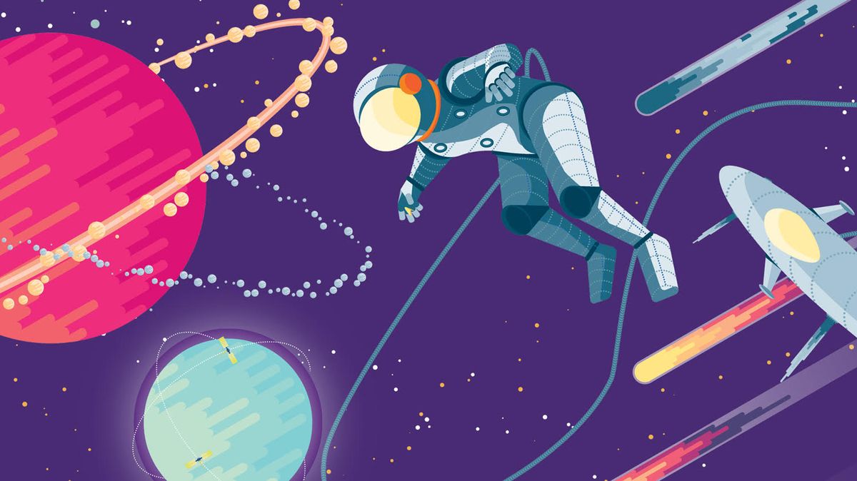 An illustrated astronaut floats in space, representing the new frontier of CSS animation 