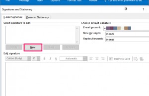 how to add signature in outlook 2016