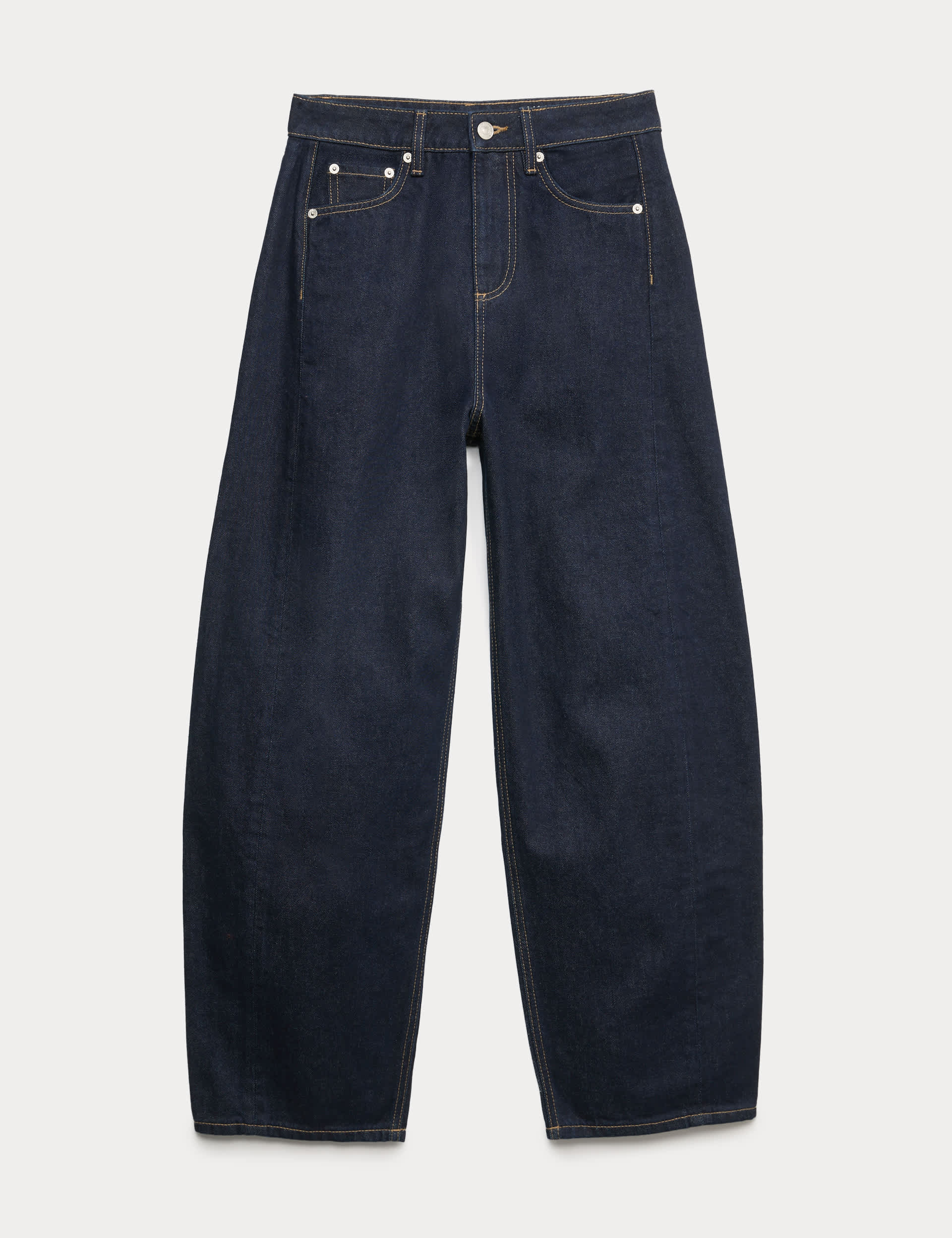 Mid Rise Barrel Jeans