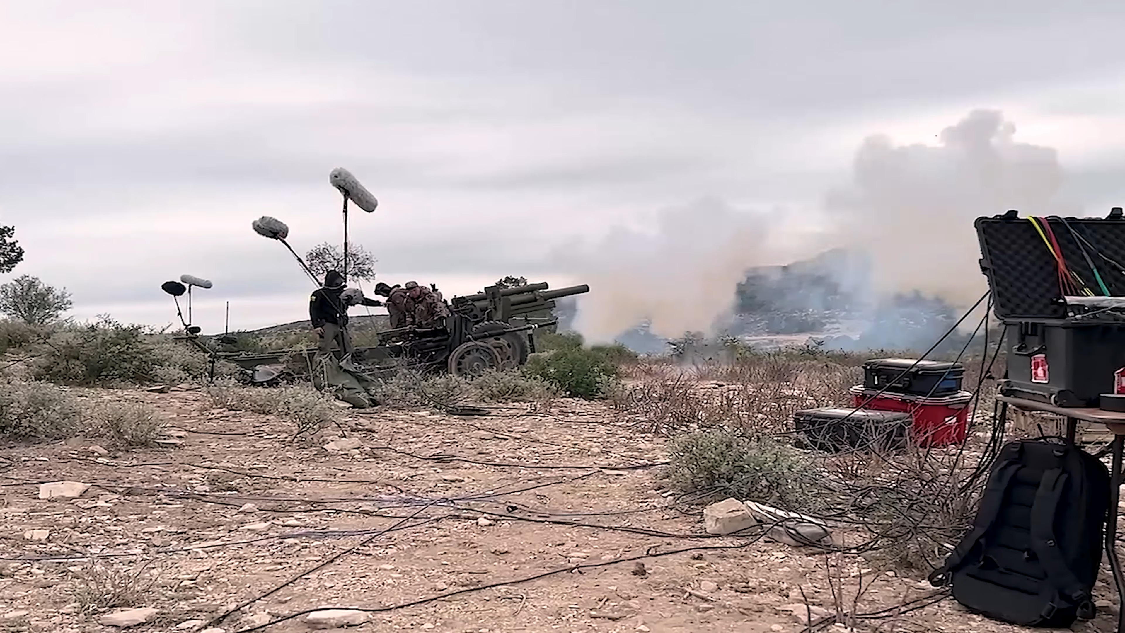 Infinity Ward's sound team capturing audio of a tank for Call of Duty: Modern Warfare 4.