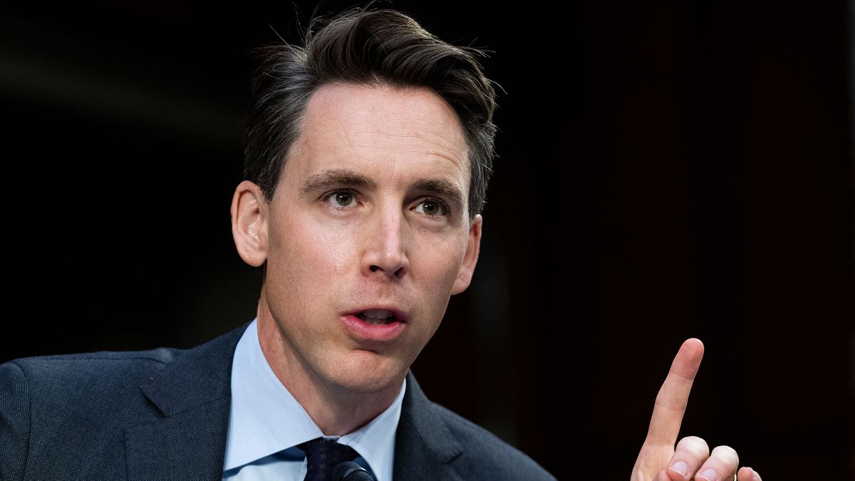 Sen. Josh Hawley, R-MO speaks during the Senate Judiciary Committee hearing to examine Texas&#039; abortion law, on Capitol Hill in Washington, DC, Sept. 29, 2021.