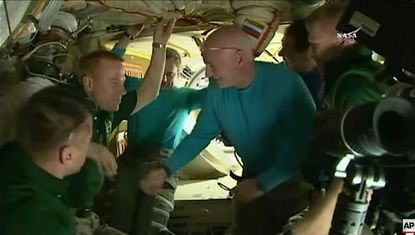 Cmd. Scott Kelly says goodbye to fellow astronauts aboard International Space Station