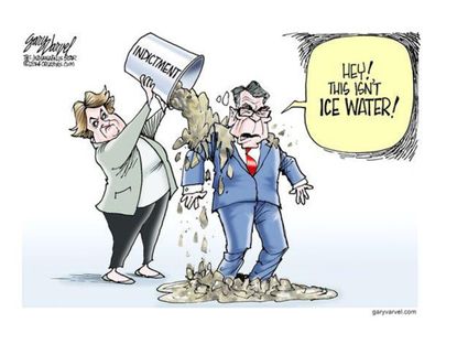 Political cartoon U.S. Rick Perry indictment