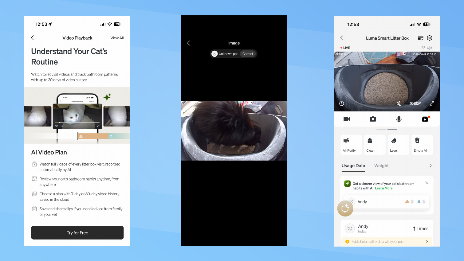 Petlibro Luma Smart Litter Box screen shots