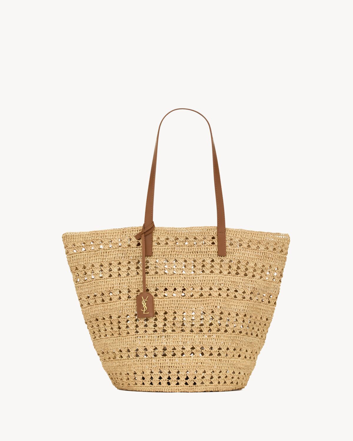 Women's Panier Medium Bag in Raffia in Naturel