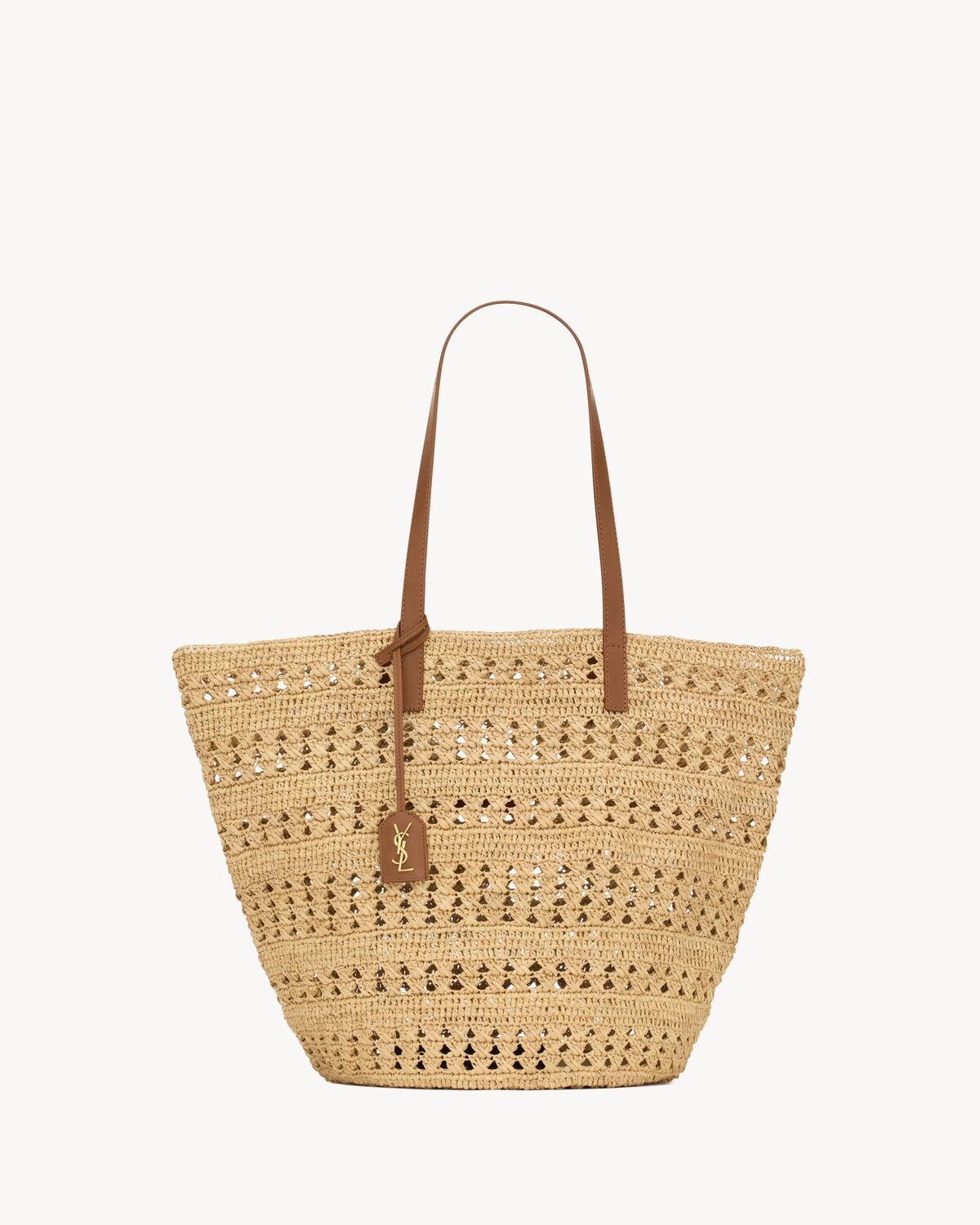 Women's Panier Medium Bag in Raffia in Naturel