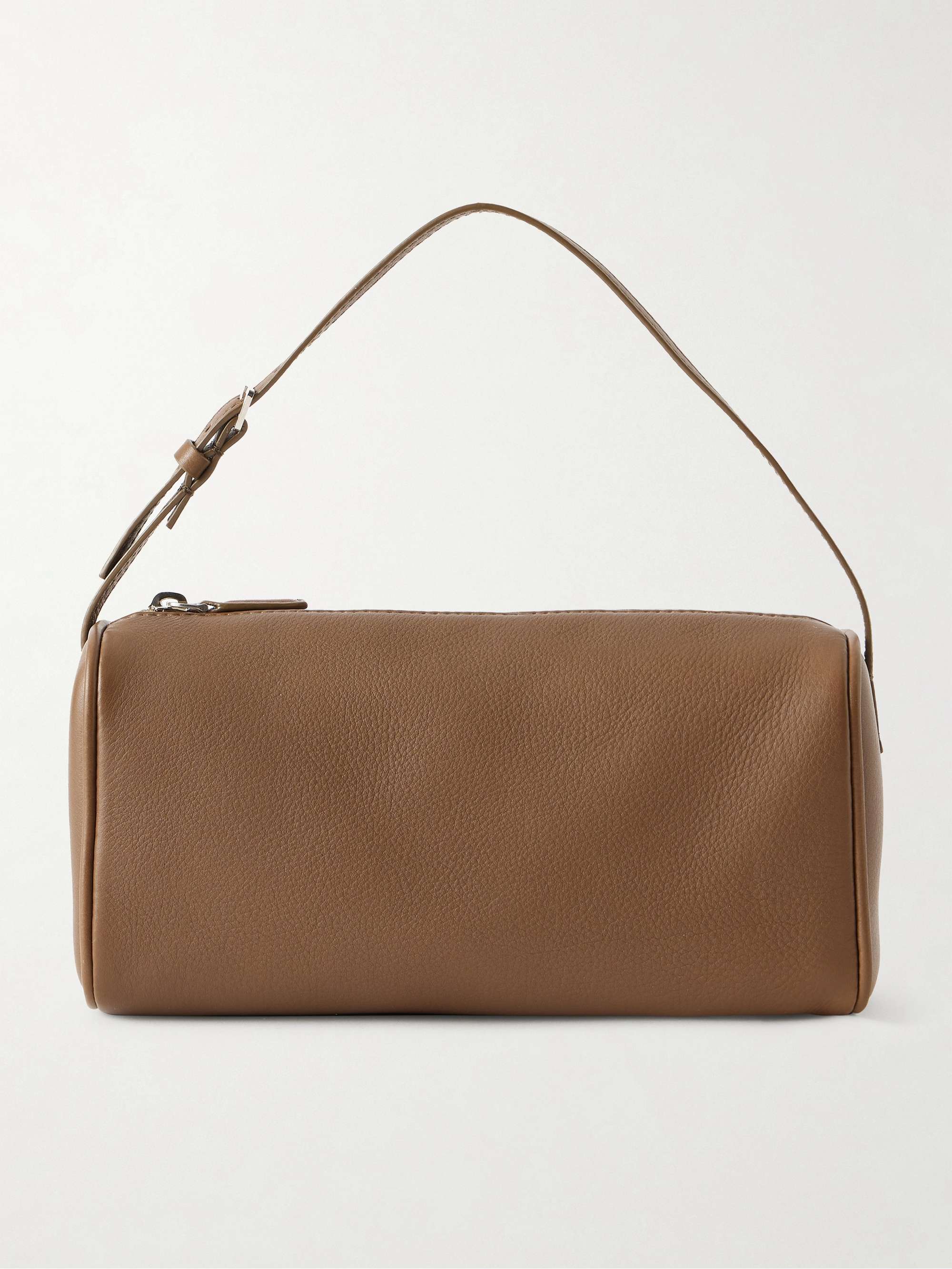 90s short textured leather tote