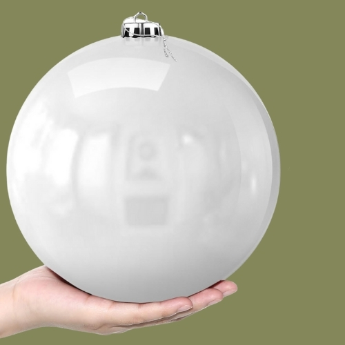 Zubebe, Zubebe 6 Pcs 8" Extra Large Outdoors Christmas Balls Ornaments Jumbo Oversized Christmas Tree Decorations Giant Hanging Xmas Plastic Balls Ornaments for Lawn Yard Decoration (white)