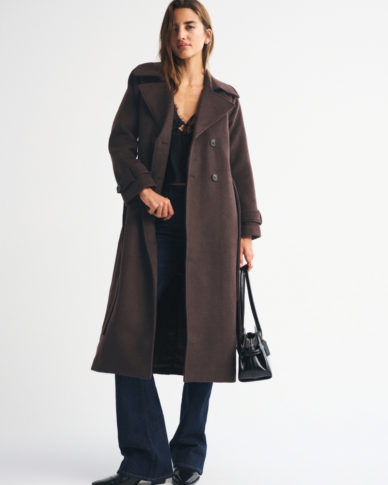 A&f Carrie Wool-Blend Trench Coat