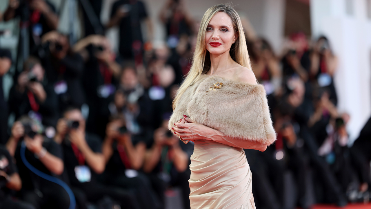 Angelina Jolie attends a red carpet for &quot;Maria&quot; during the 81st Venice International Film Festival on August 29, 2024 in Venice, Italy