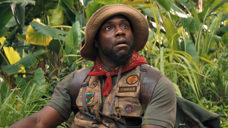Kevin Hart in the jungle as Franklin "Mouse" Finbar in Jumanji: The Next Level