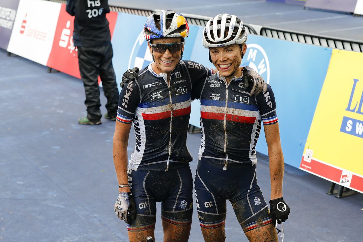 European Championships Munich 2022 - 2022 UEC Road Elite European Championships - Women's Cross-country - 21/08/2022 - Loana Lecomte (FRA) - Pauline Ferrand Prevot (FRA) - photo Ivan Benedetto/UEC/SprintCyclingAgency&Acirc;&copy;2022