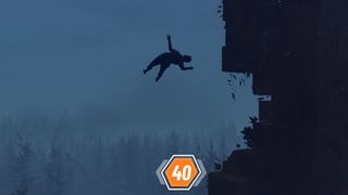 Baby Steps screenshot showing character falling down a mountain