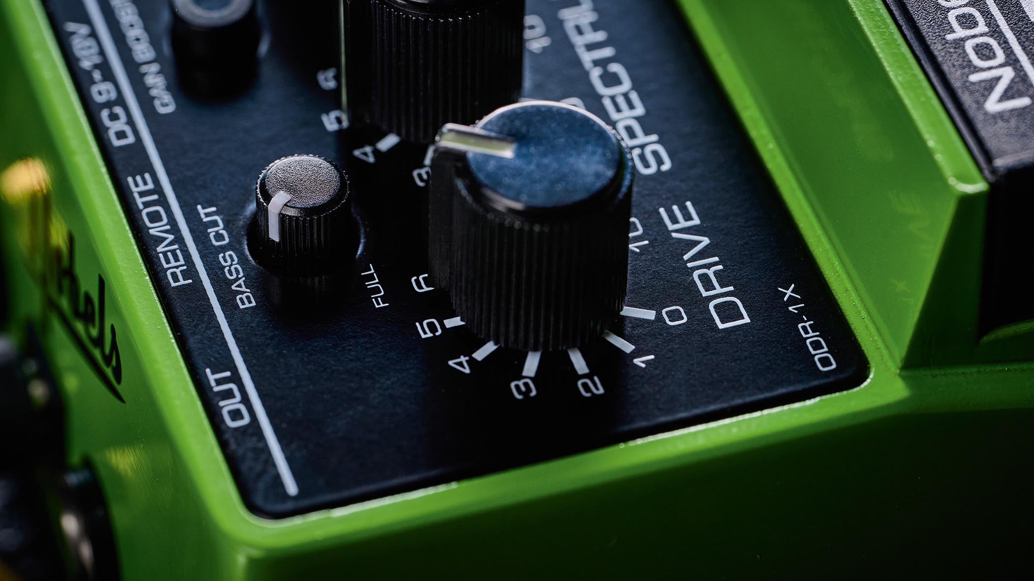 Nobels ODR-1X: the latest iteration of the &quot;other&quot; classic green drive pedal is pictured ontop of a coiled guitar cable.