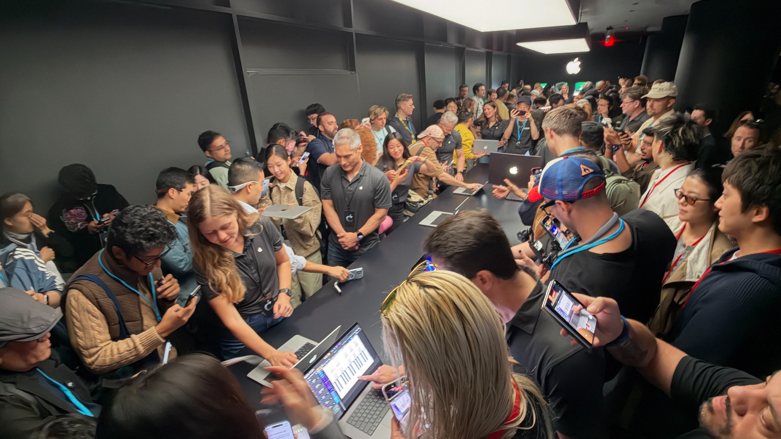 A crowd at the Apple MacBook Pro PROLED XDR launch event