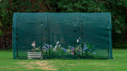 Poray Large 12.3x4ft Tunnel Plant Netting Cover,6ft Tall Crop Cage Tomato Netting for Vegetables&amp;amp;fruits,durable Gardening Net for Plant and Animals