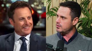 Chris Harrison is shown as the host of The Bachelor, and Ben Higgins is shown on the If You Can Hear Me podcast.