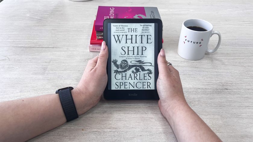 A book cover displayed on the Amazon Kindle Paperwhite (2024)