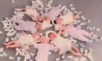 Photos of eight Chinese siblings in matching onesies and hats has instigated fury and an investigation in the country that still enforces the one-child rule.
