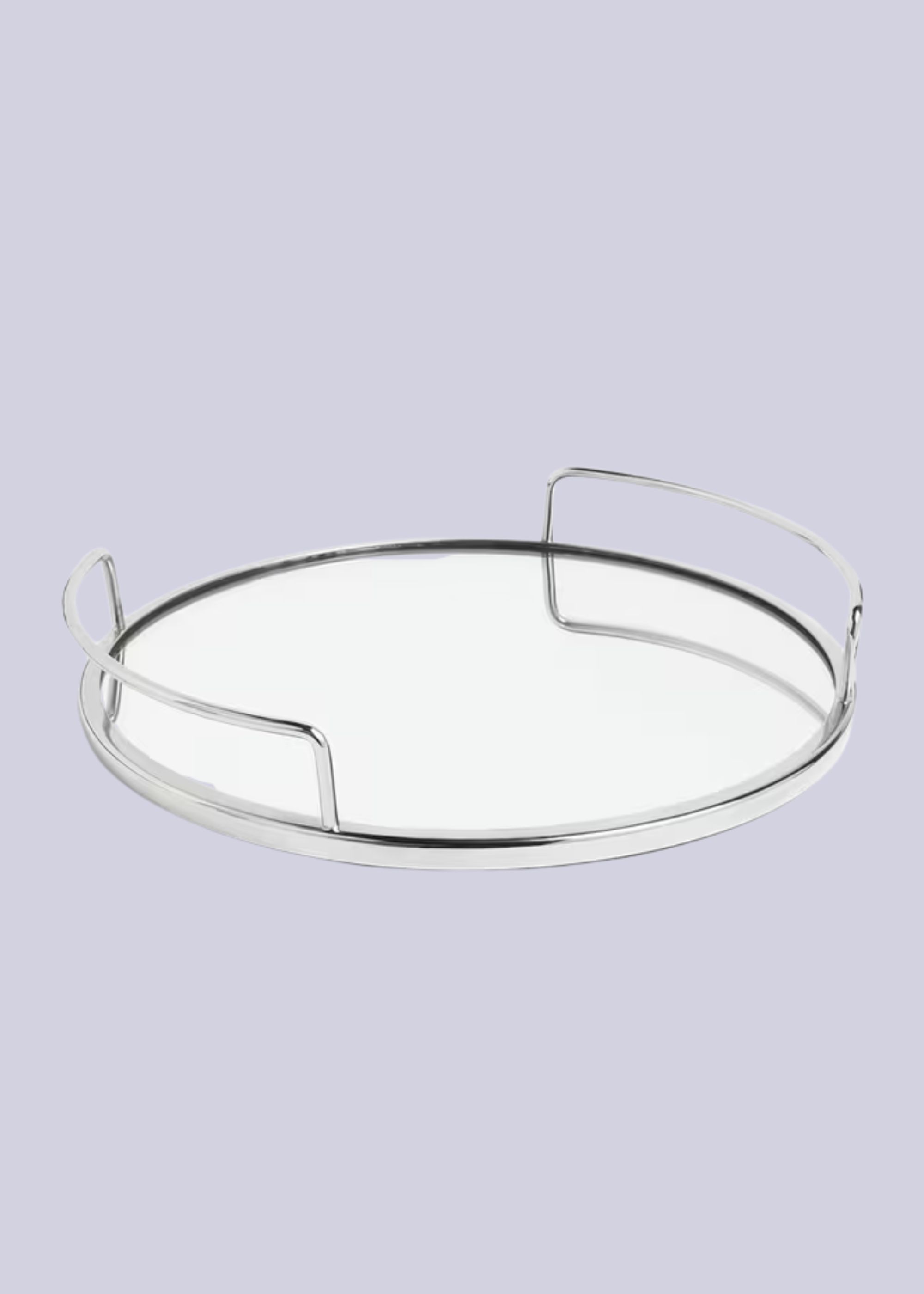 John Lewis, Stainless Steel Round Mirror Tray, 35cm, Silver