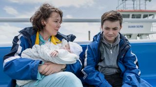 Joy (Olivia Colman) and Mully (Charlie Reid) take the ferry in Joyride.